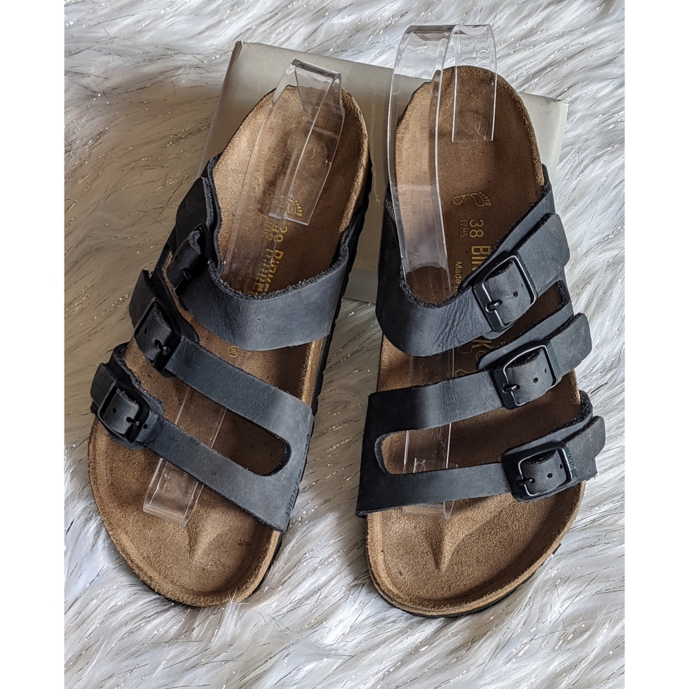 Birkenstock | Florida Navy Blue Birko-Flor Soft Sa